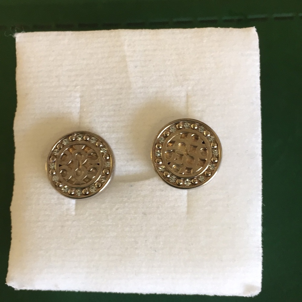 Coach sterling silver circle earrings.